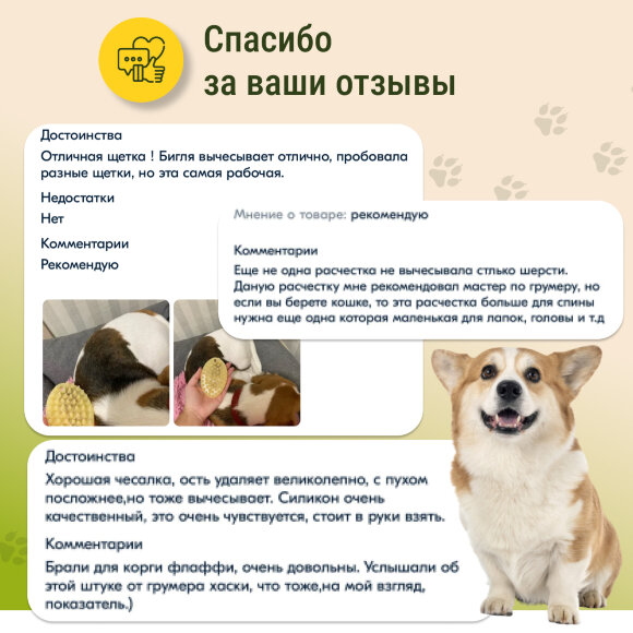 Силиконовая щетка Doggyman для удаления короткой шерсти