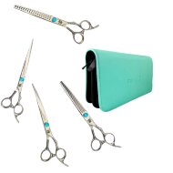 Набор из 4 ножниц Dimi  с голубым винтом в чехле Тиффани